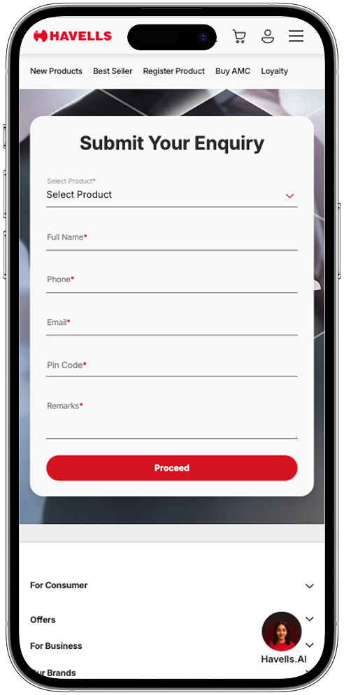 Havells Dealer Portal Mobile Screenshot